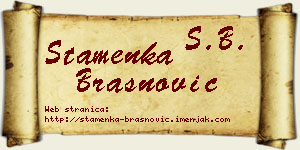 Stamenka Brašnović vizit kartica